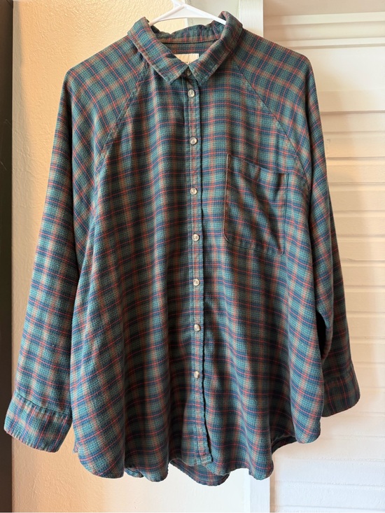American Eagle Outfitters Tops - American Eagle Oversized Plaid Button Front Flannel Shirt Women’s Large
